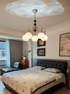 Eursoria Chandelier Bois Verre Art Orb Traditionnel - Neutralighting