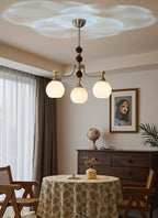 Eursoria Chandelier Bois Verre Art Orb Traditionnel - Neutralighting