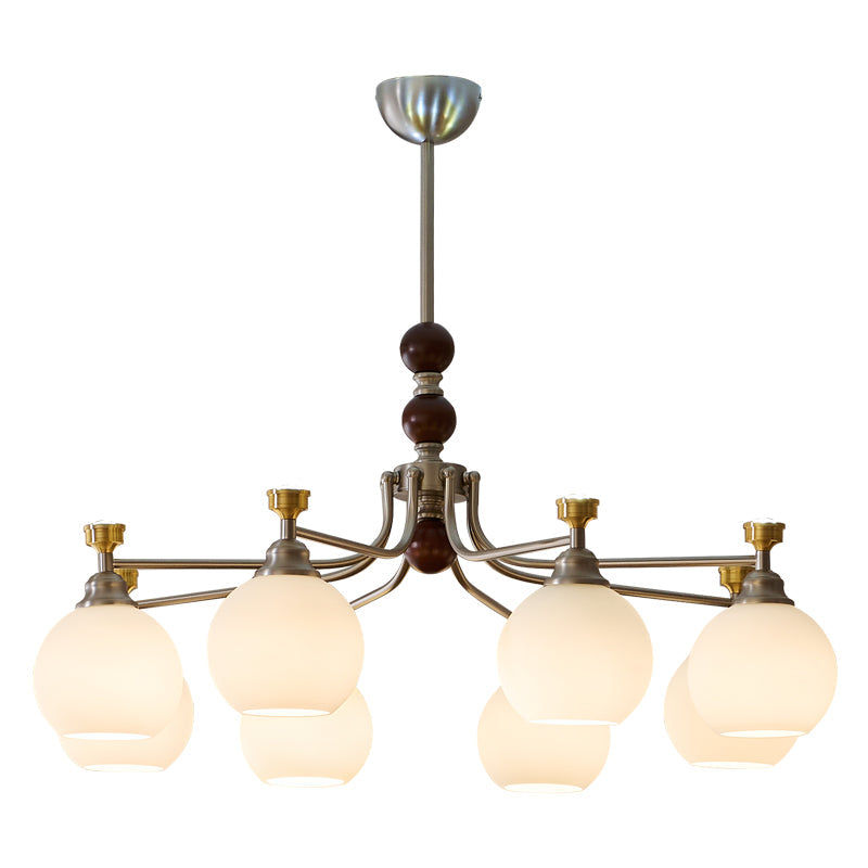 Eursoria Chandelier Bois Verre Art Orb Traditionnel - Neutralighting