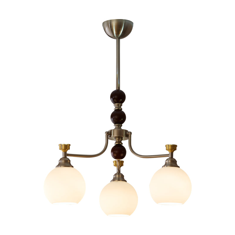 Eursoria Chandelier Bois Verre Art Orb Traditionnel - Neutralighting