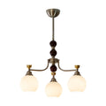 Eursoria Chandelier Bois Verre Art Orb Traditionnel - Neutralighting