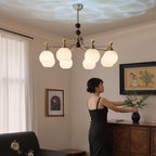 Eursoria Chandelier Bois Verre Art Orb Traditionnel - Neutralighting