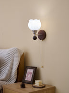 Lucille Applique Murale en Verre Art Classique et Bois - Neutralighting