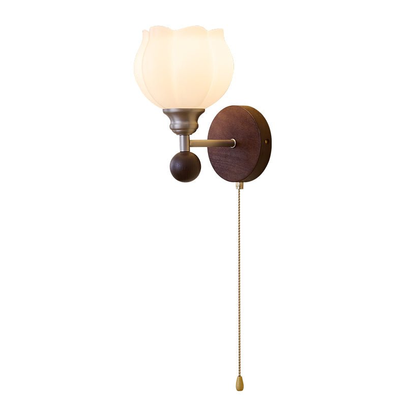 Lucille Applique Murale en Verre Art Classique et Bois - Neutralighting