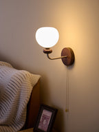 Lucille Applique Murale en Verre Art Classique et Bois - Neutralighting