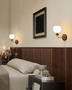 Lucille Applique Murale en Verre Art Classique et Bois - Neutralighting
