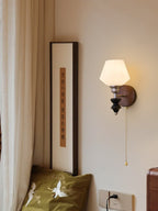 Lucille Applique Murale en Verre Art Classique et Bois - Neutralighting