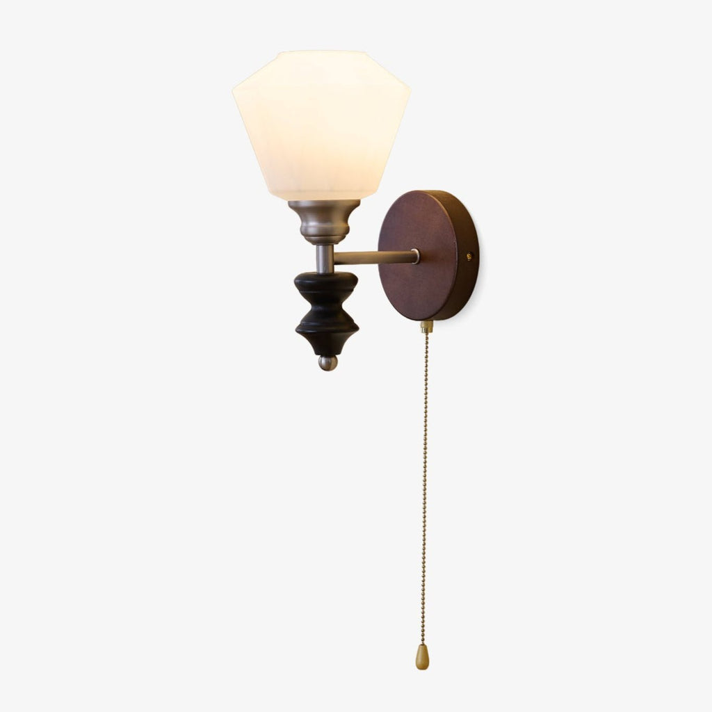 Lucille Applique Murale en Verre Art Classique et Bois - Neutralighting