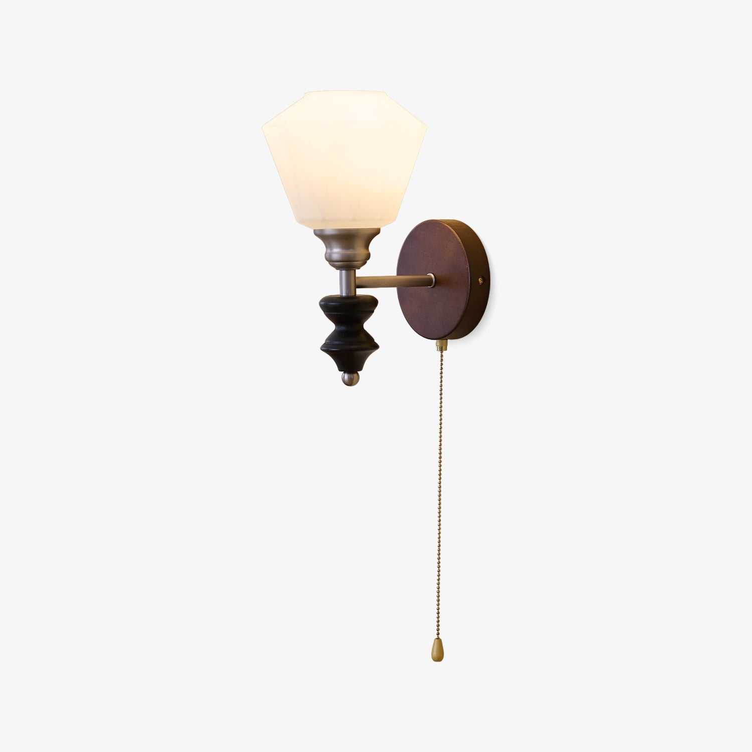 Lucille Applique Murale en Verre Art Classique et Bois - Neutralighting