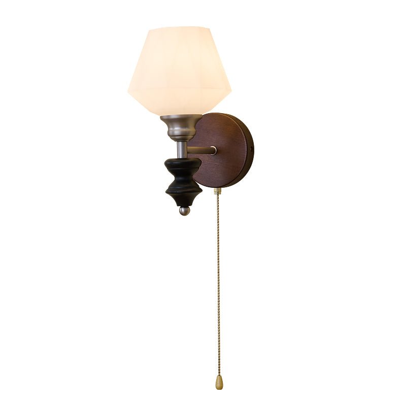 Lucille Applique Murale en Verre Art Classique et Bois - Neutralighting