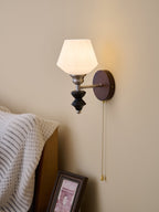 Lucille Applique Murale en Verre Art Classique et Bois - Neutralighting