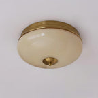 Ludo Plafonnier Laité Verre Laiton Accent Classique - Neutralighting