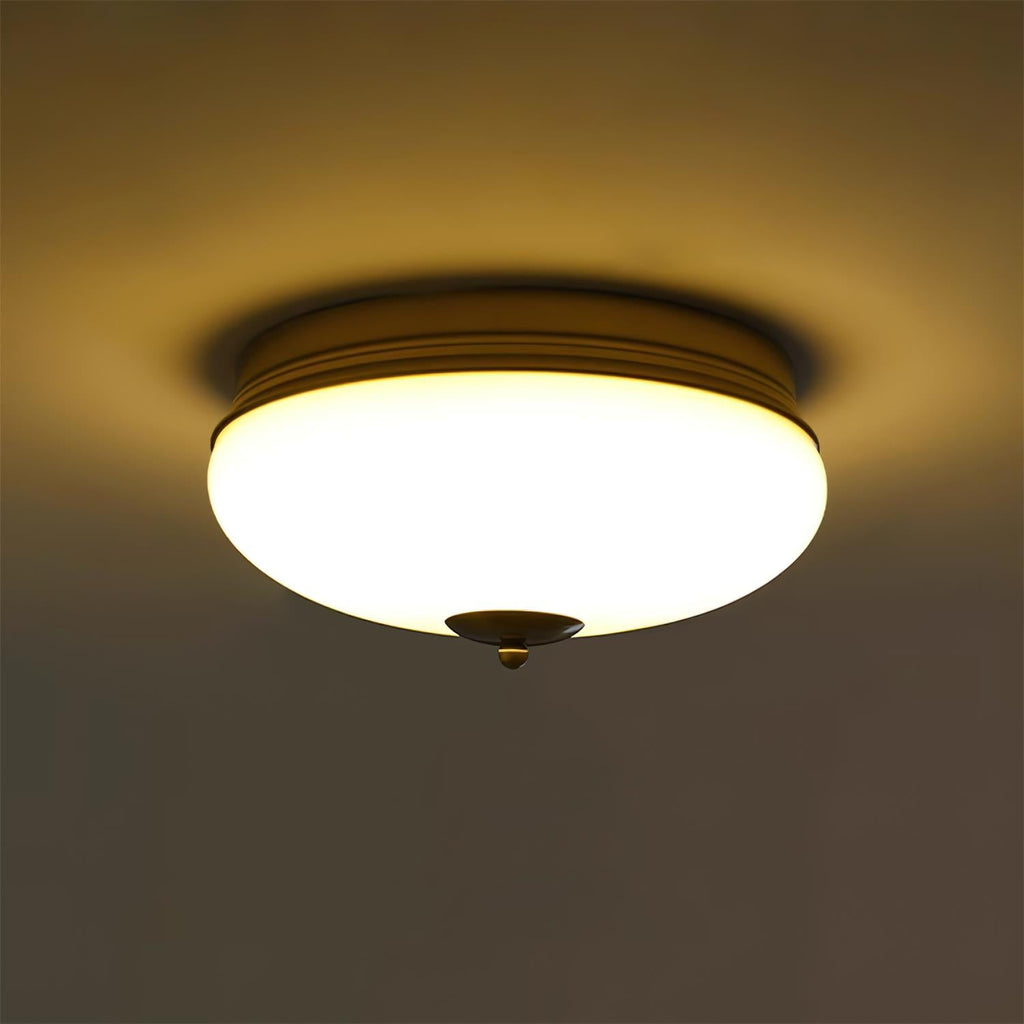 Vatalisra Lampe de Plafond Ronde Métal Verre Minimaliste Moderne - Neutralighting