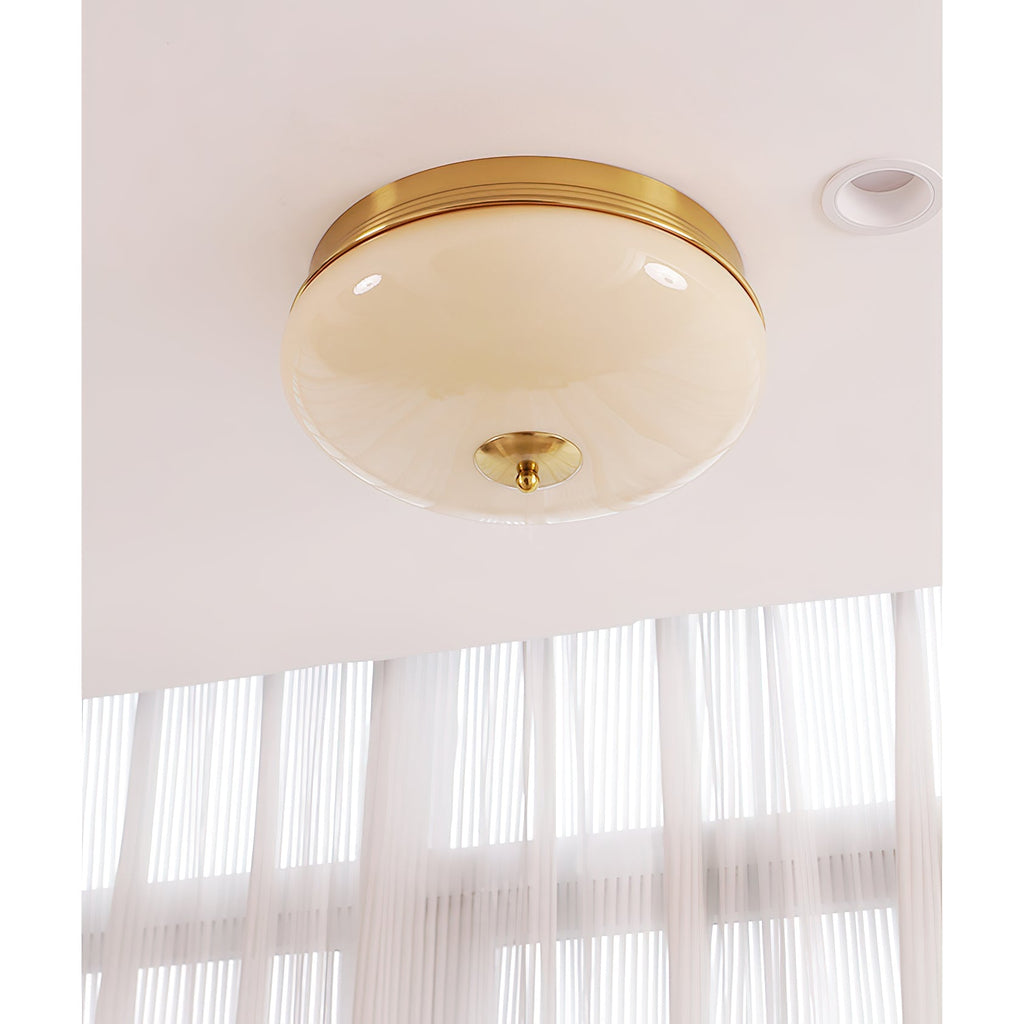 Vatalisra Lampe de Plafond Ronde Métal Verre Minimaliste Moderne - Neutralighting