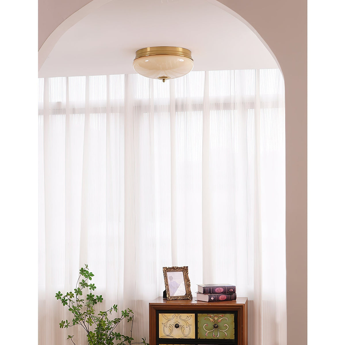 Vatalisra Lampe de Plafond Ronde Métal Verre Minimaliste Moderne - Neutralighting