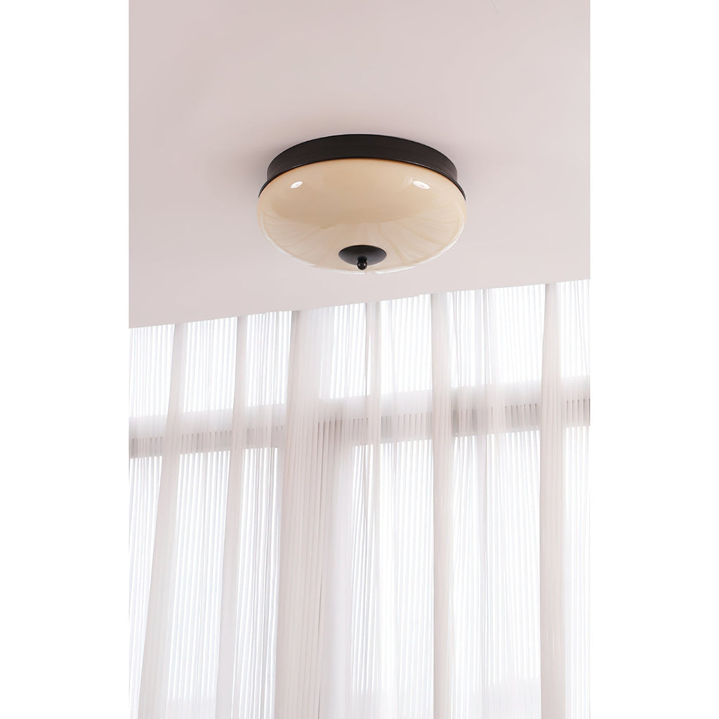 Vatalisra Lampe de Plafond Ronde Métal Verre Minimaliste Moderne - Neutralighting