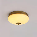 Ludo Plafonnier Noir et or, Abat-jour Rond Laiteux - Neutralighting