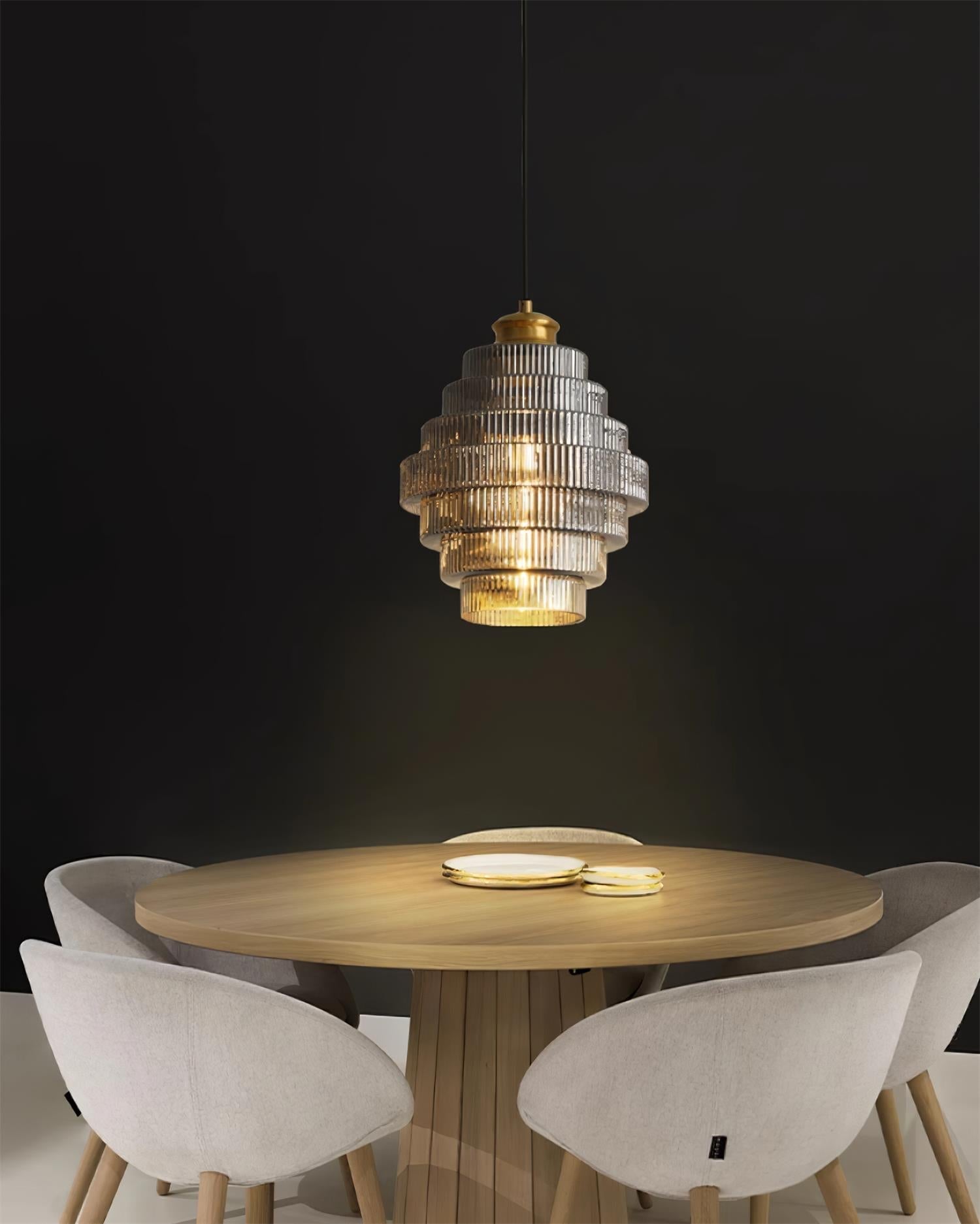 Brivelle Lampe Pendante Verre Cannelé à Brancher - Neutralighting