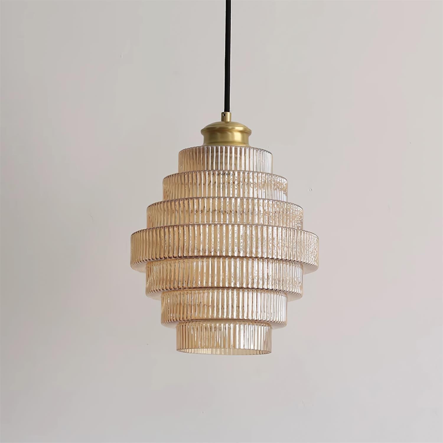 Brivelle Lampe Pendante Verre Cannelé à Brancher - Neutralighting