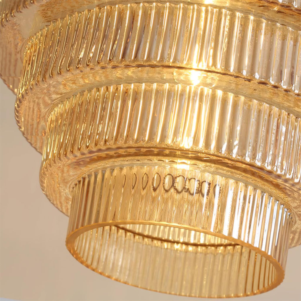 Brivelle Lampe Pendante Verre Cannelé à Brancher - Neutralighting