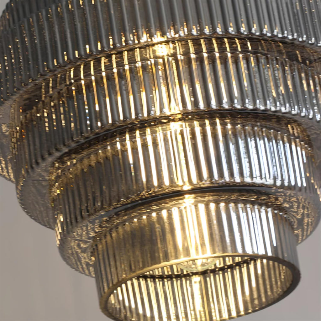 Brivelle Lampe Pendante Verre Cannelé à Brancher - Neutralighting