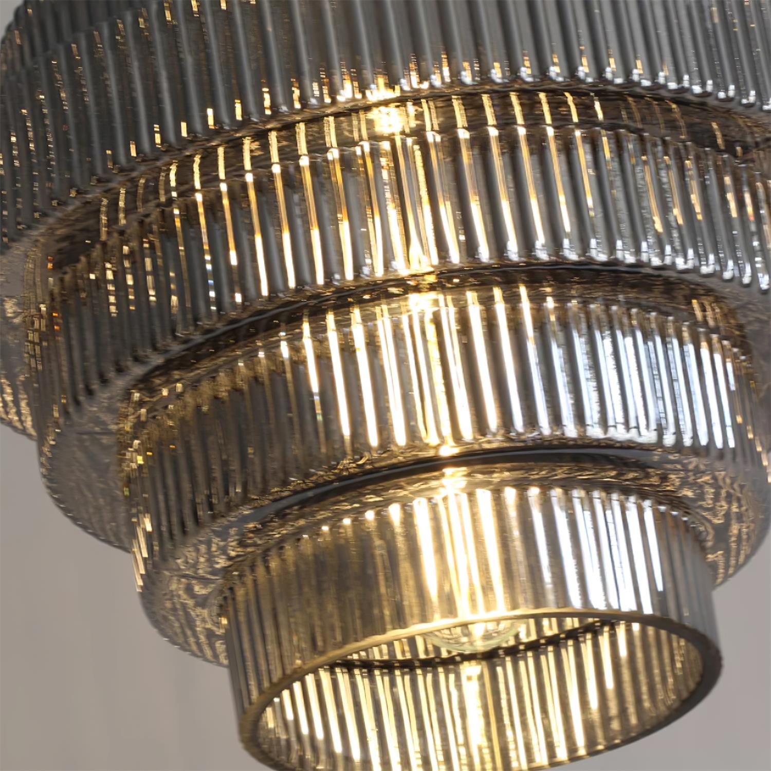 Brivelle Lampe Pendante Verre Cannelé à Brancher - Neutralighting