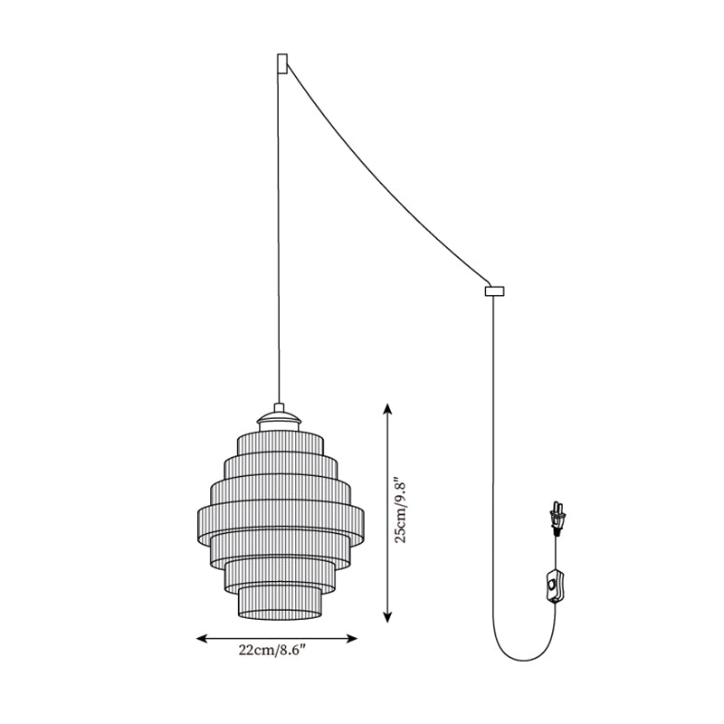 Brivelle Lampe Pendante Verre Cannelé à Brancher - Neutralighting