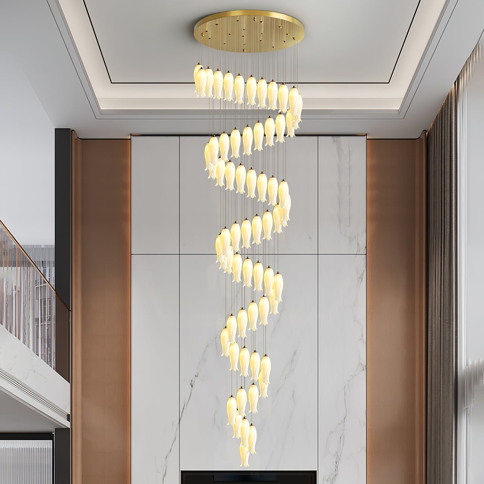Sylirion Chandelier en Albâtre et Laiton - Neutralighting
