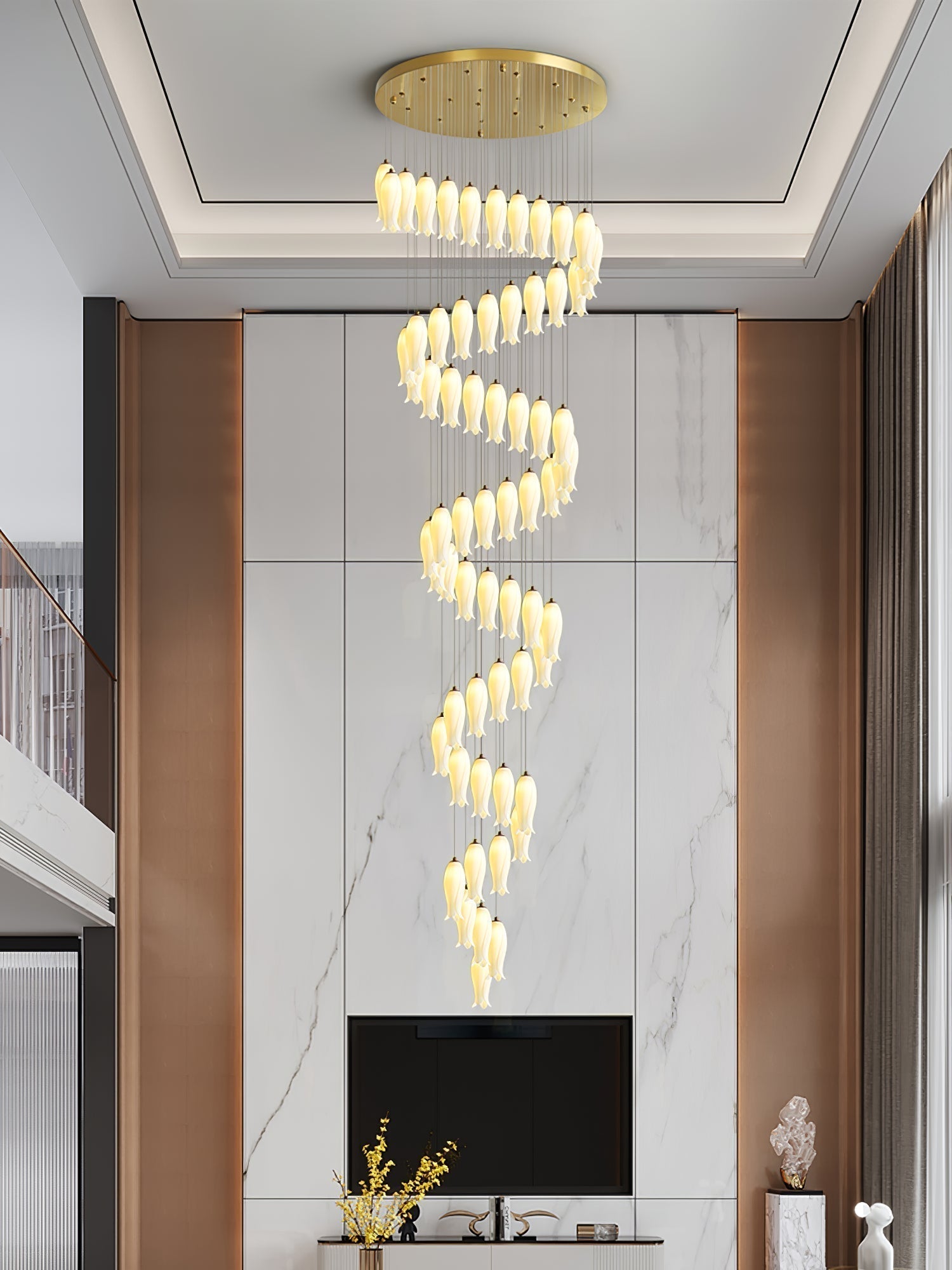 Sylirion Chandelier en Albâtre et Laiton - Neutralighting