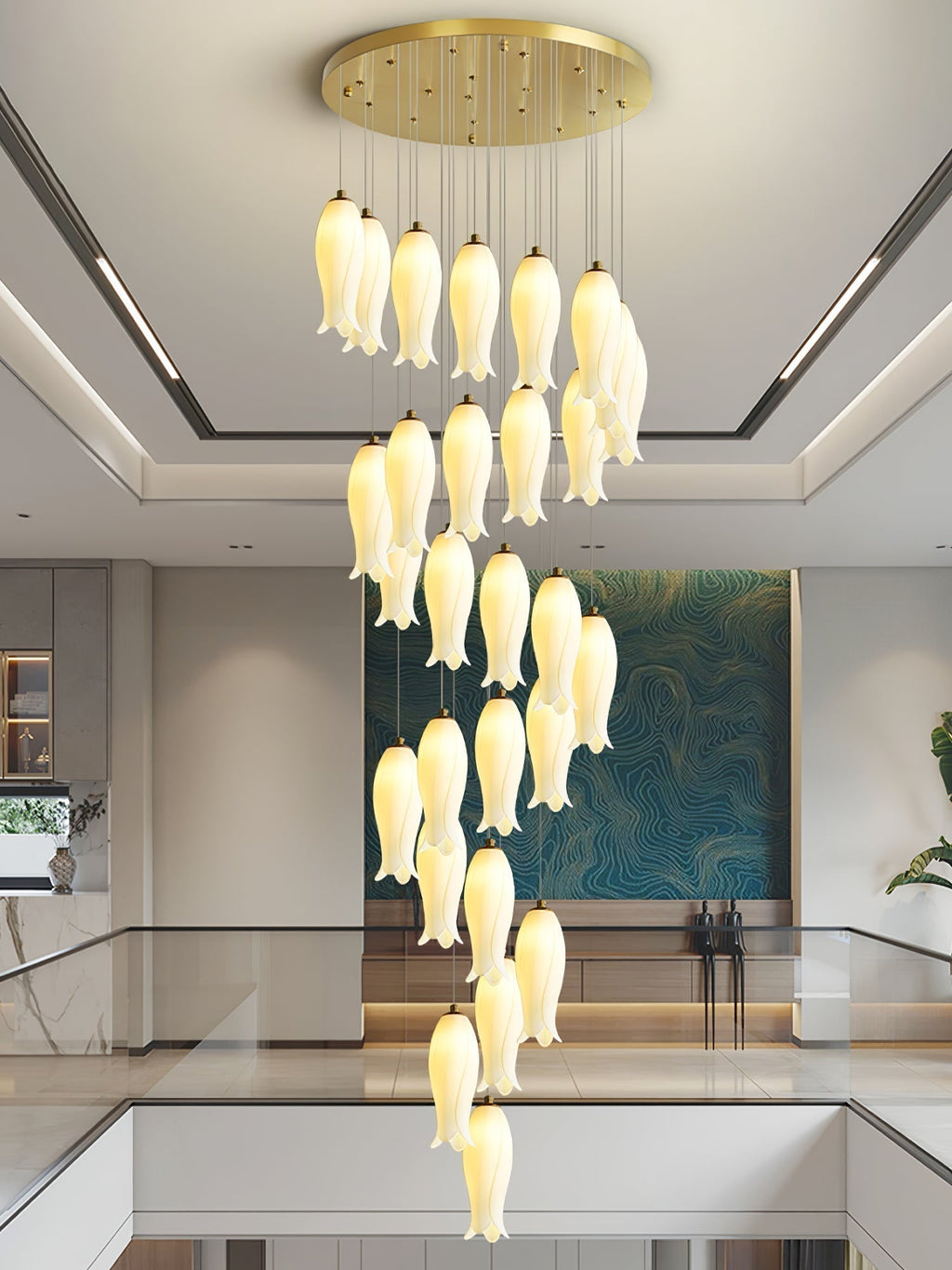 Sylirion Chandelier en Albâtre et Laiton - Neutralighting