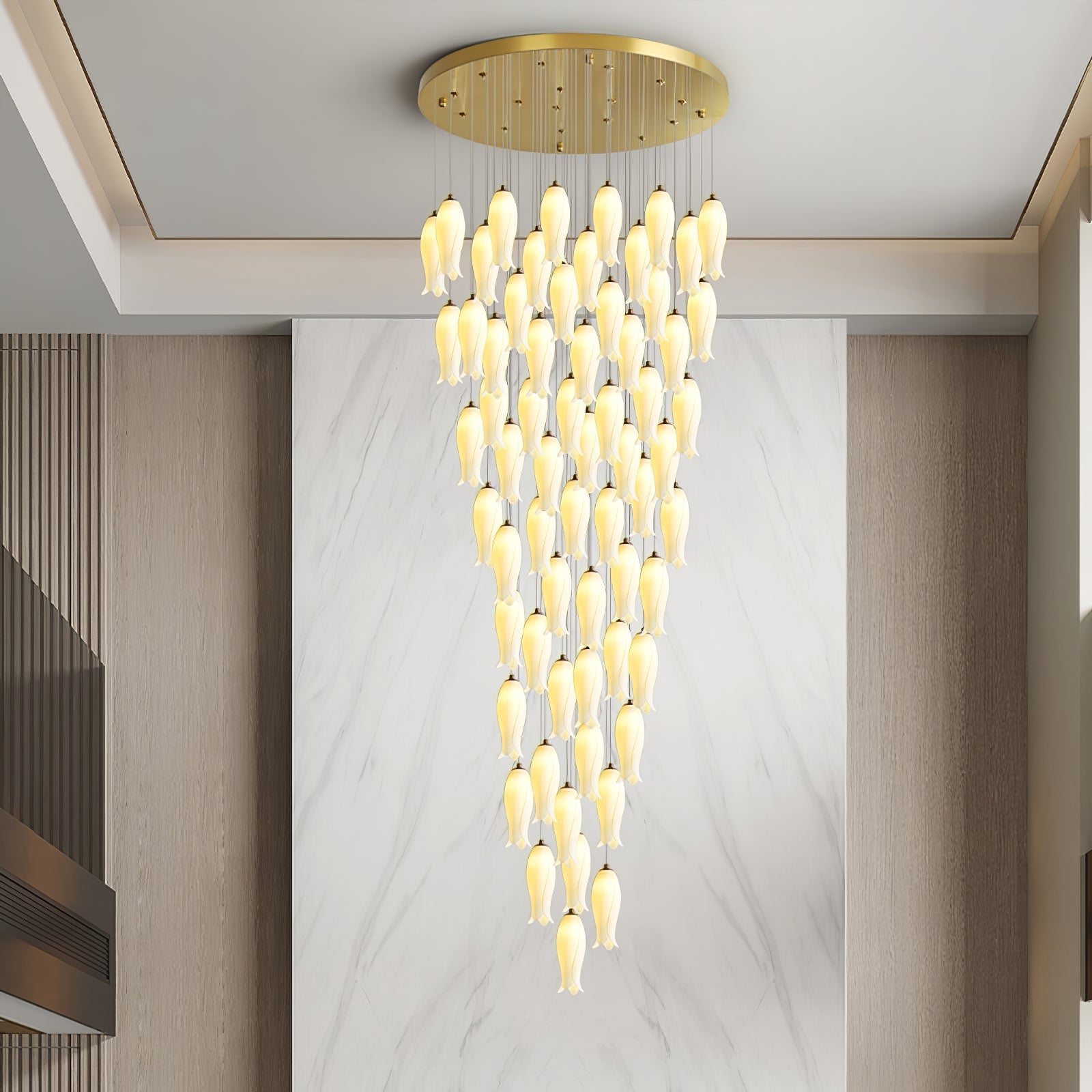 Sylirion Chandelier en Albâtre et Laiton - Neutralighting