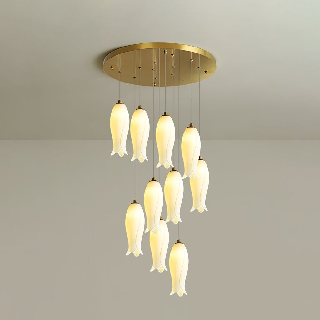 Sylirion Chandelier en Albâtre et Laiton - Neutralighting