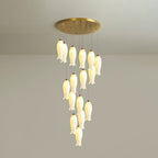 Sylirion Chandelier en Albâtre et Laiton - Neutralighting