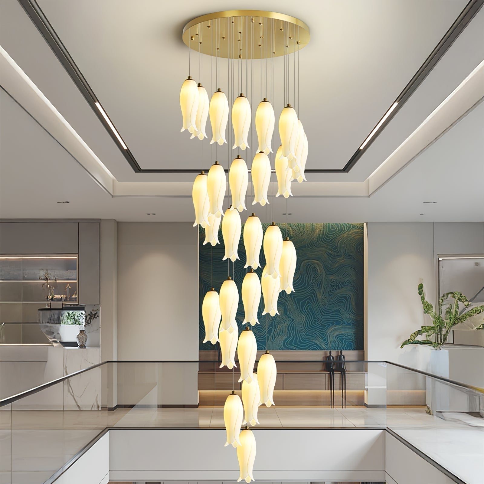 Sylirion Chandelier en Albâtre et Laiton - Neutralighting