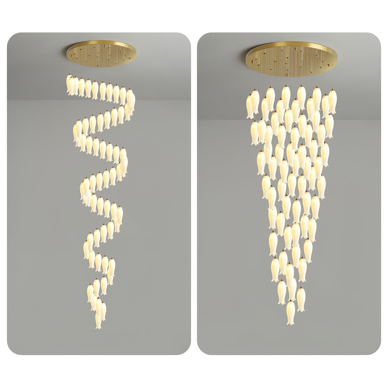Sylirion Chandelier en Albâtre et Laiton - Neutralighting