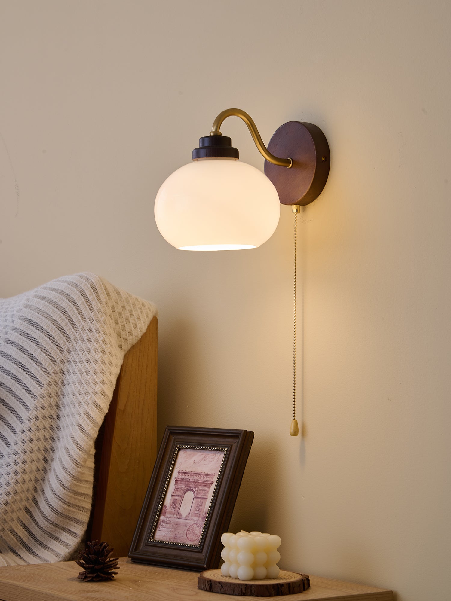 Bobble Applique Murale en Verre et Bois Premium - Neutralighting
