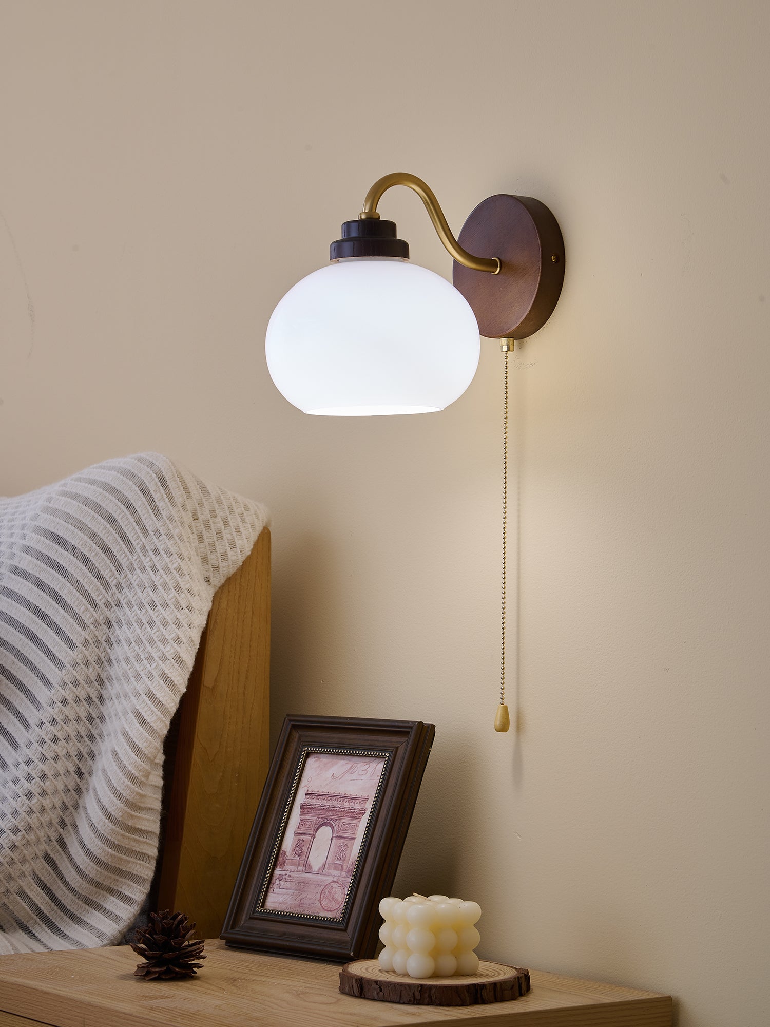 Bobble Applique Murale en Verre et Bois Premium - Neutralighting