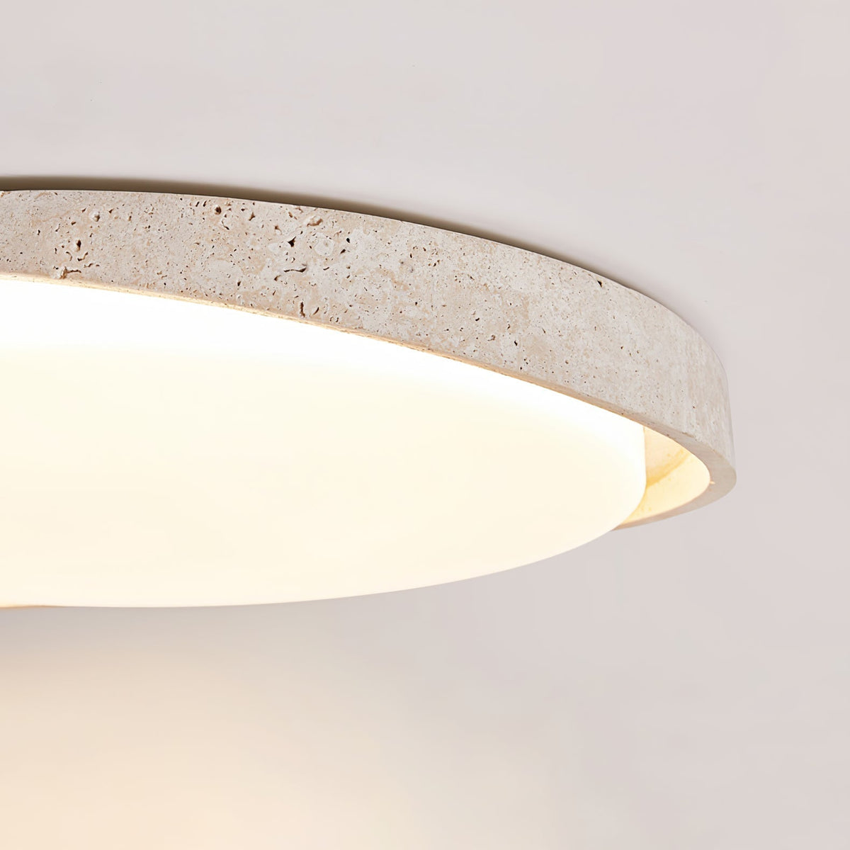 Vanoren Lampe Plafonnier à Cadre Ovale en Travertin - Neutralighting