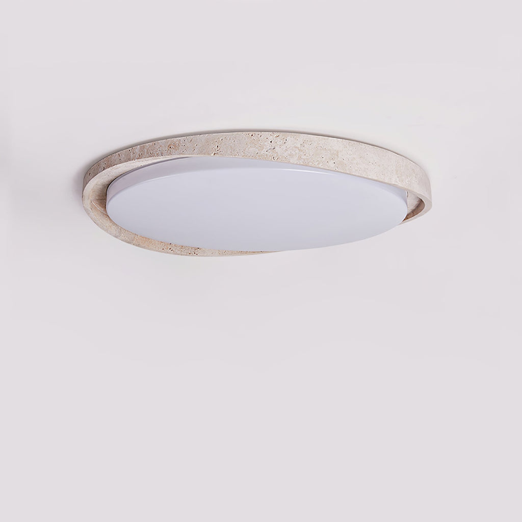 Vanoren Lampe Plafonnier à Cadre Ovale en Travertin - Neutralighting