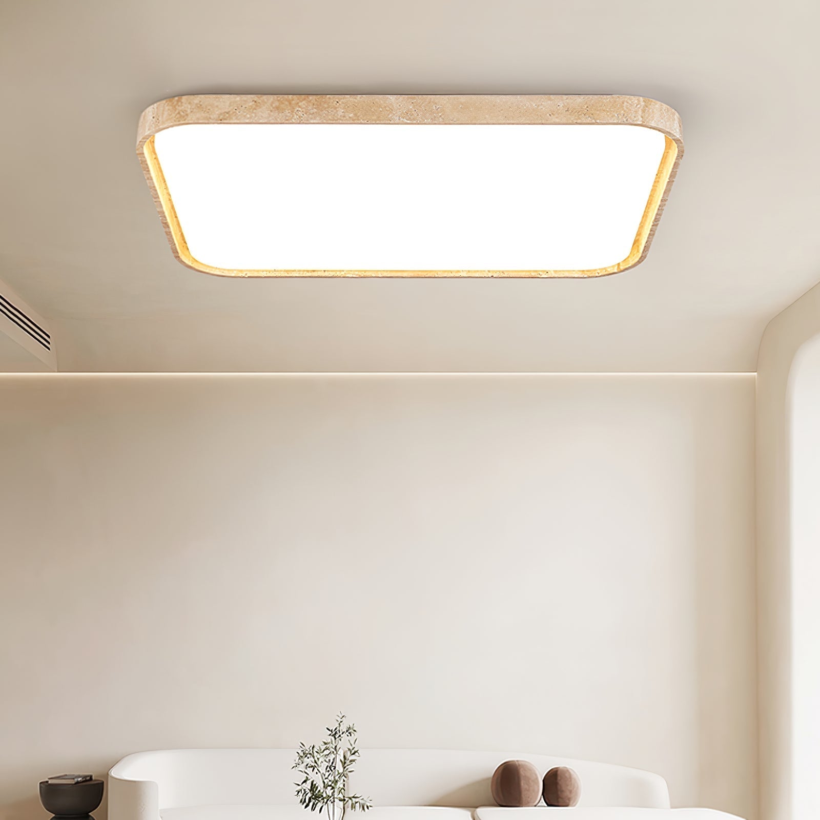Aisle Lumière de Plafond Carrée en Travertin - Neutralighting