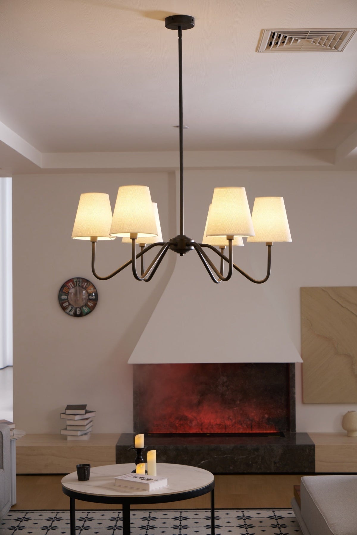 Aurvarira Chandelier Classique Noir en Tissu Lumos - Neutralighting