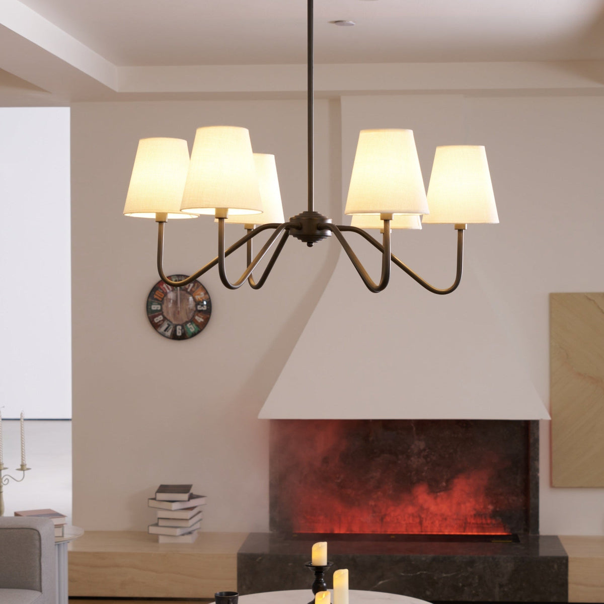 Aurvarira Chandelier Classique Noir en Tissu Lumos - Neutralighting