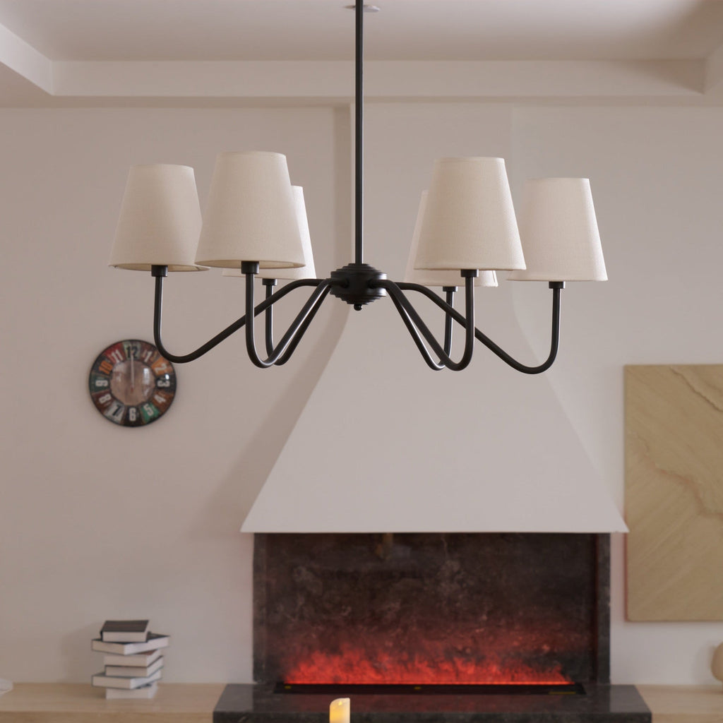 Aurvarira Chandelier Classique Noir en Tissu Lumos - Neutralighting