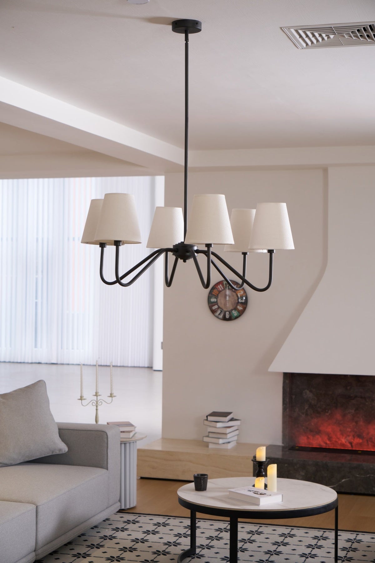 Aurvarira Chandelier Classique Noir en Tissu Lumos - Neutralighting