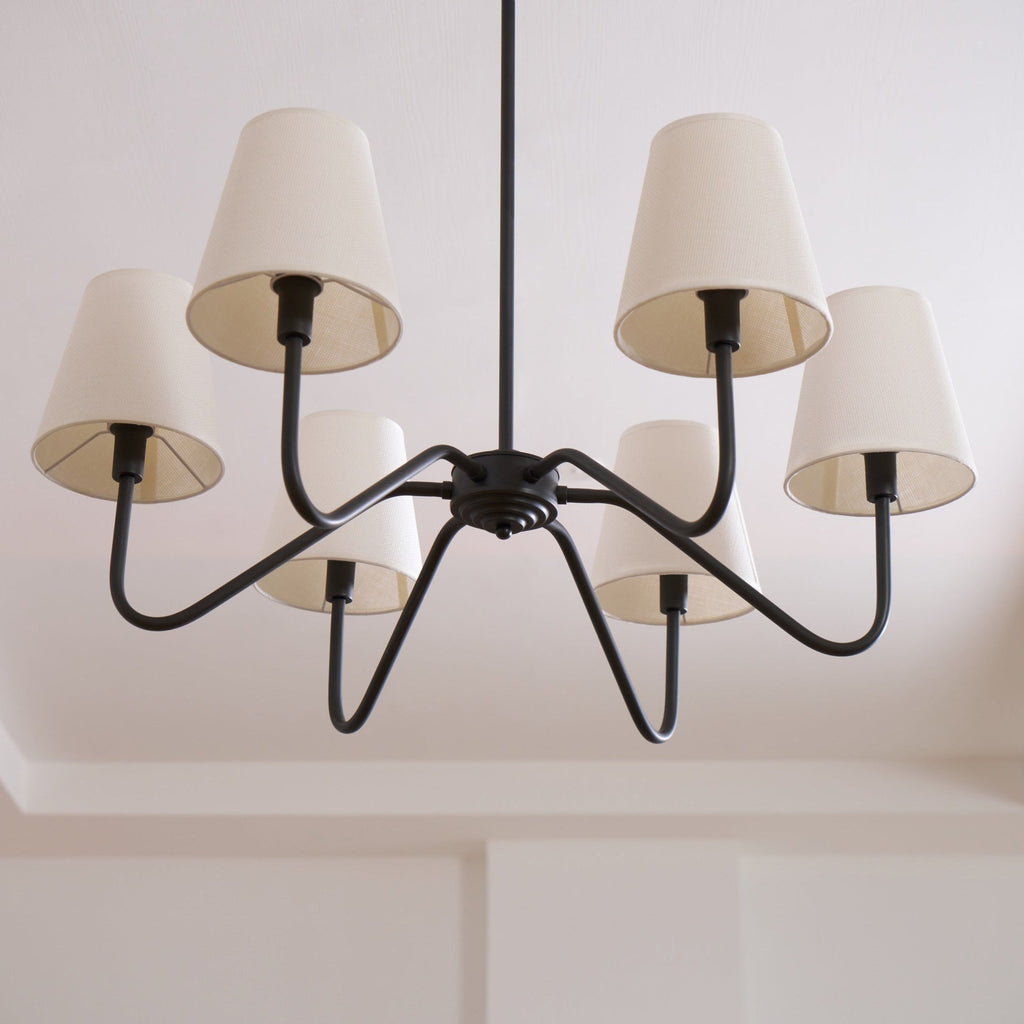 Aurvarira Chandelier Classique Noir en Tissu Lumos - Neutralighting