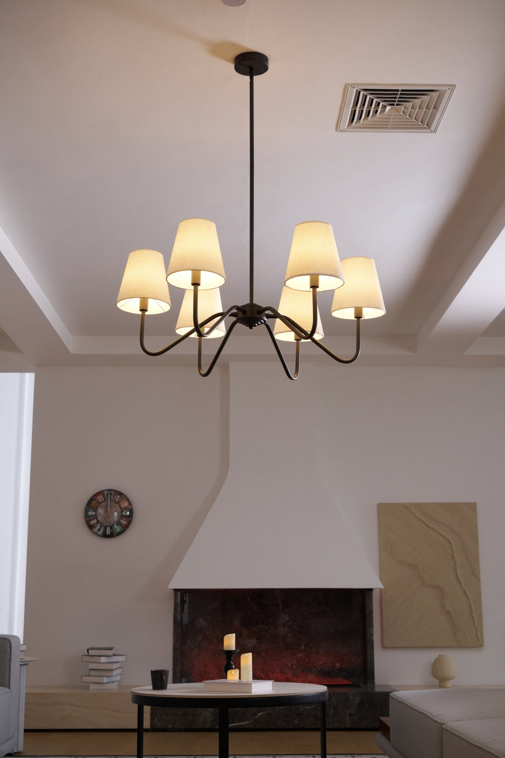Aurvarira Chandelier Classique Noir en Tissu Lumos - Neutralighting