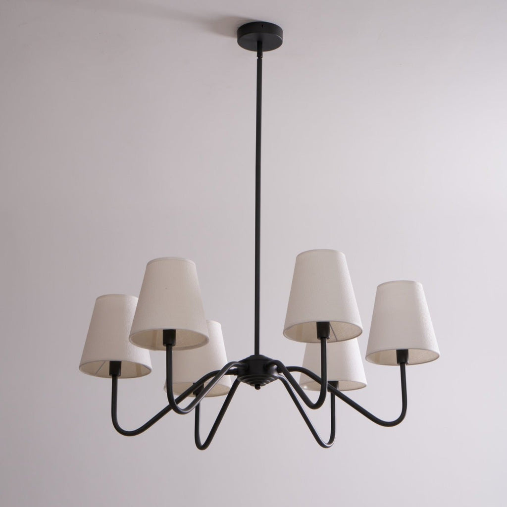 Aurvarira Chandelier Classique Noir en Tissu Lumos - Neutralighting