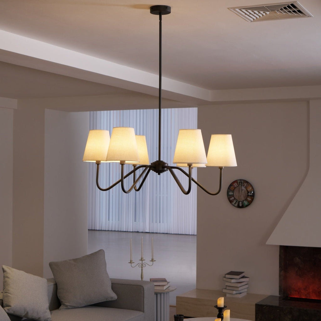 Aurvarira Chandelier Classique Noir en Tissu Lumos - Neutralighting
