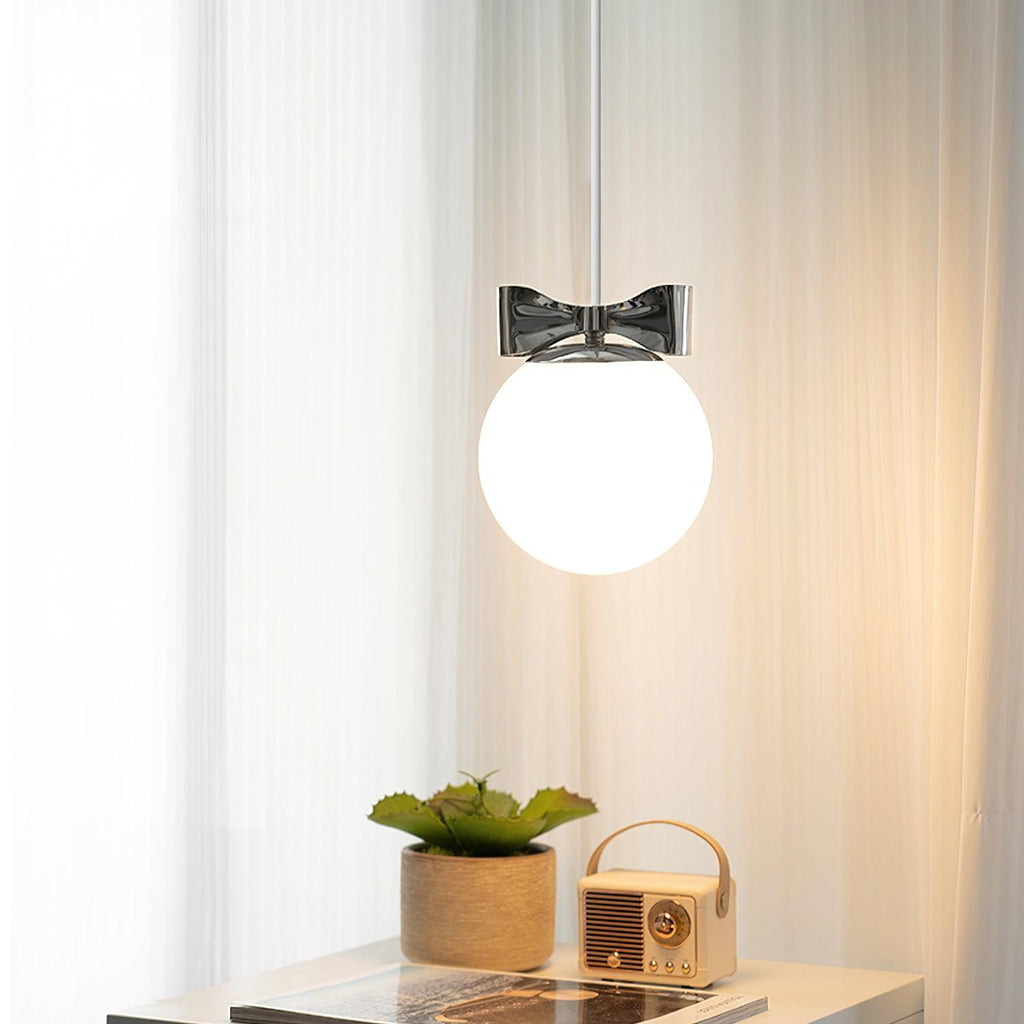 Luna Lampe Suspendue Globe en Verre Accent Chromé Minimaliste - Neutralighting