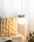 Luna Lampe Suspendue Globe en Verre Accent Chromé Minimaliste - Neutralighting
